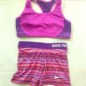 cute womens Nike pro outfit Nike shorts bra